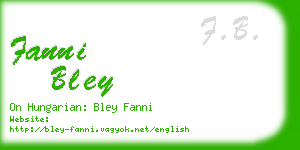 fanni bley business card